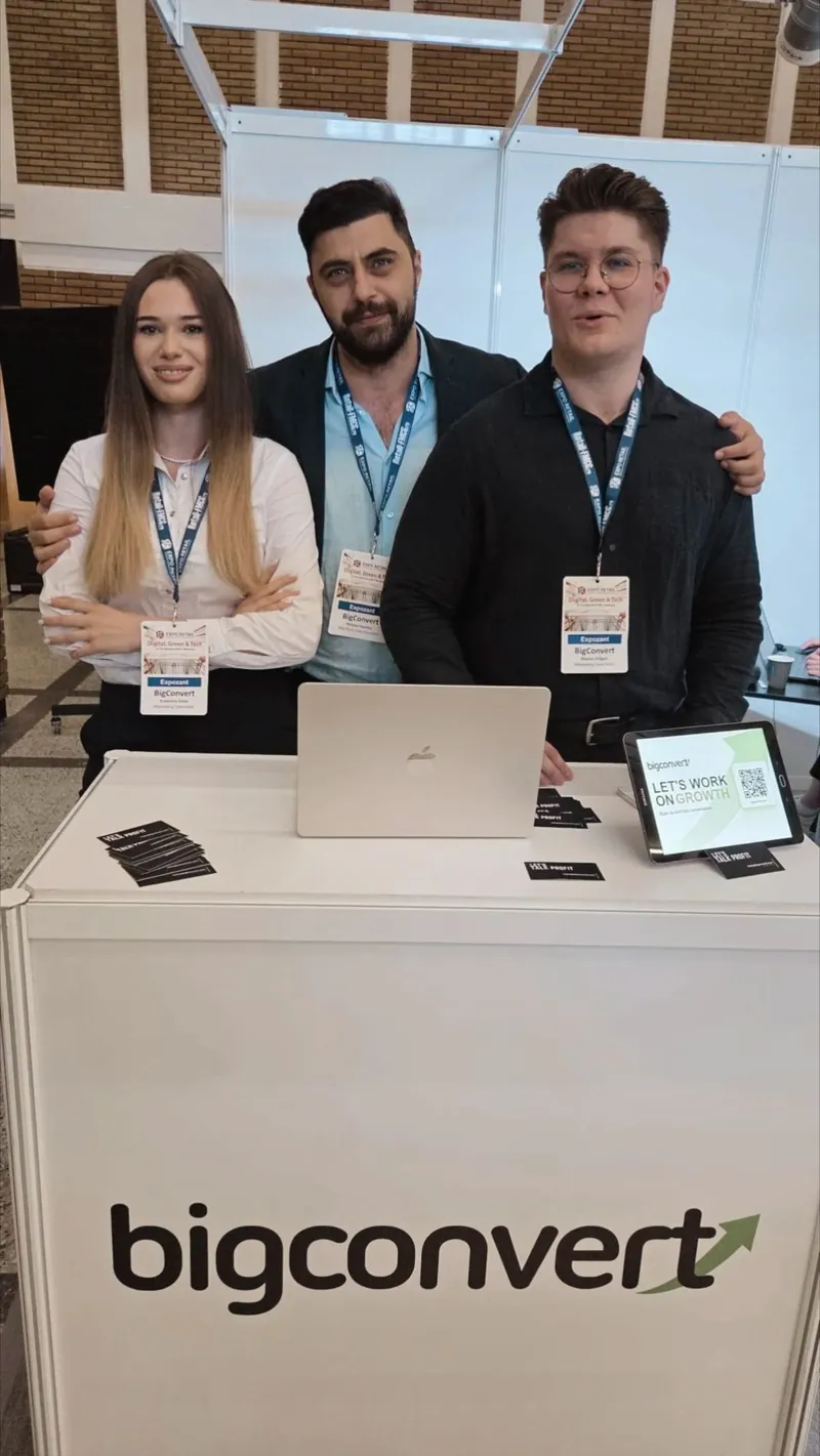 Echipa BigConvert la standul agenției de la Expo Retail 2026, București